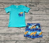 BSSO0444 Summer Dinosaur Boys Shorts Set