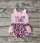 SR0596 MAMA'S Girl Leopard Pink Baby Girl Romper