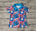 BT0483 Reading Blue Buttons Shirt Top Boy