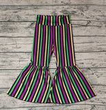 P0405 Mardi Gras Stripe Girl's Flare Pants