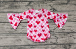 LR0865 Valentine's Day Love Pink Baby Girl Ruffle Romper