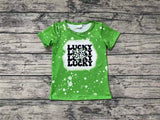 GT0420 Lucky Cow Green Girl Kids Shirt Top