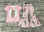 GSPO1181 Easter Flower Bunny Leopard Pink Girls Set