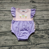 SR0377 Summer Ice cream Purple Dots Baby Girl Romper