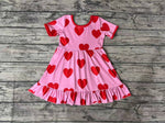 GSD0629 Valentine's Day Love Red Pink Girl's Dress