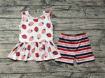 GSSO0505 Strawberry Stripe Girls Shorts Set