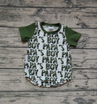 SR0876 PAPA's Girl Green Baby Boy Romper