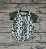 SR0876 PAPA's Girl Green Baby Boy Romper