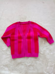 Preorder In production Valentine's Day Stripe Pink Knit Sweater Cardigan Girl's Coat