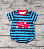 SR0836 Fire truck Red Baby Boy Romper