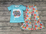 GSPO1239 Good Vibes Flower Blue Girls Set