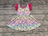 GSD0726 Leopard Smiley face Purple Girls Dress