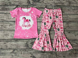 GSPO1238 Cowgirl Horse Cactus Pink Girls Set