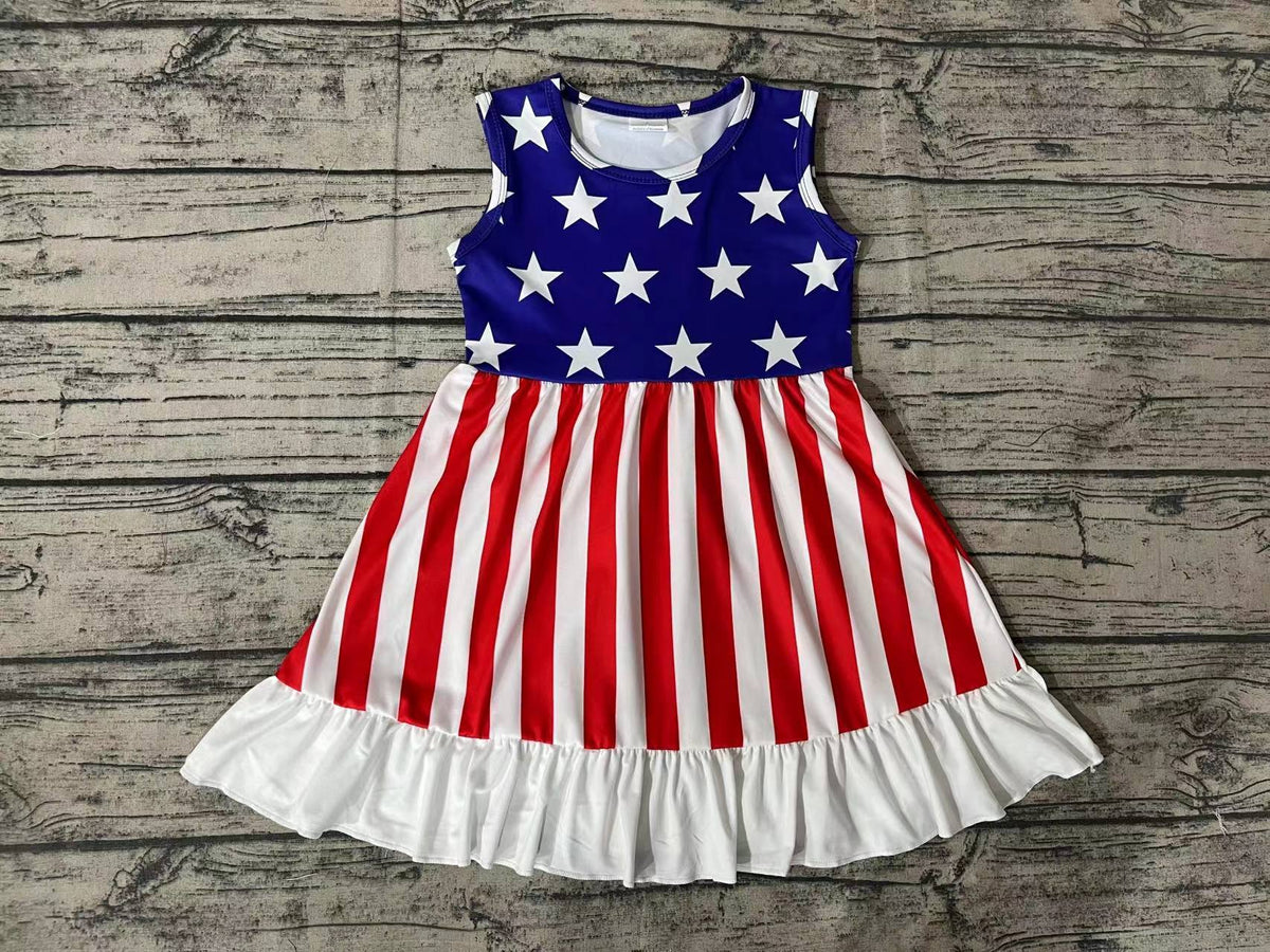 Robe Fille Sans Manches Dollie Me Taille 12 Motif 4 Juillet - 100% Coton - Occasion Très Bon état