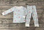 BLP0342 Farm Blue Cow Boy Pajamas Set