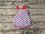 SR0745 Crawfish Red Baby Girl Romper