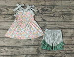 GSSO0565 Summer Flower Mint Girls Shorts Set
