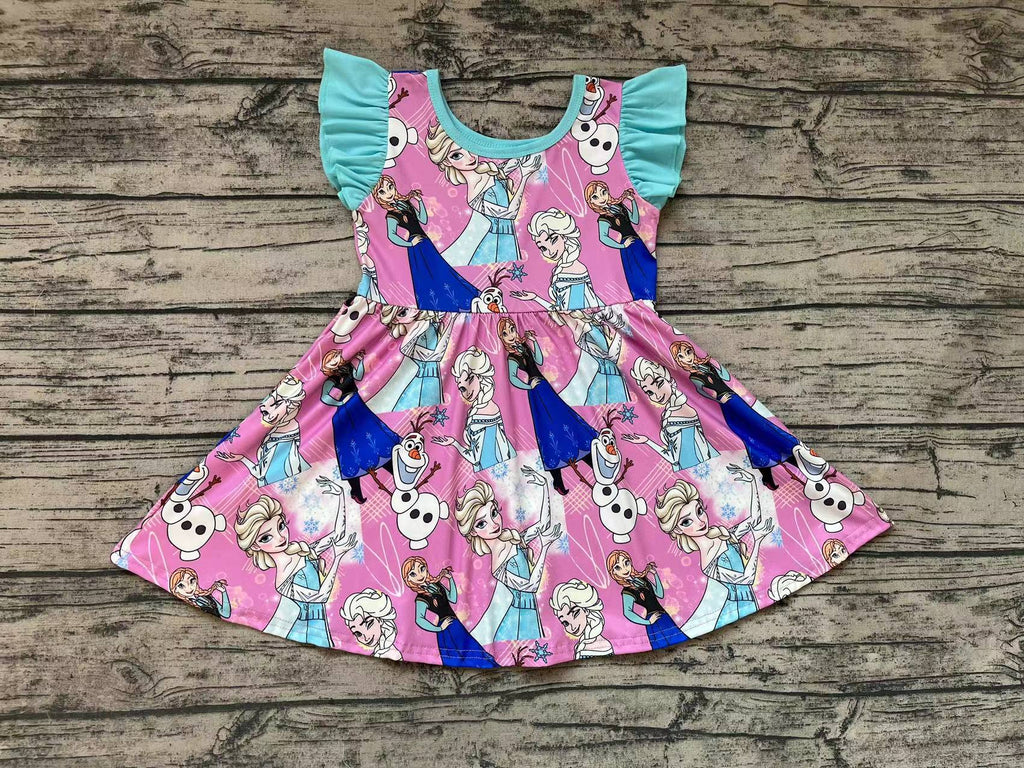 GSD0764 Cartoon Frozen Pink Girls Dress