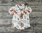 BT0529 Bunny Egg Buttons Shirt Top Boy