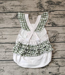 SR0658 Dog Raised In the Backwoods Green Girl Romper