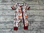 SR0973 Western Cactus Hat Brown Baby Zip Sleeper Romper