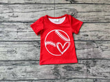 GT0430 Baseball Red Love Kids Shirt Top