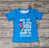 BT0479 Why Fit Reading Blue Kids Shirt Top