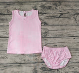 GBO0222 Summer Plaid Pink Baby Bummie Set Girl