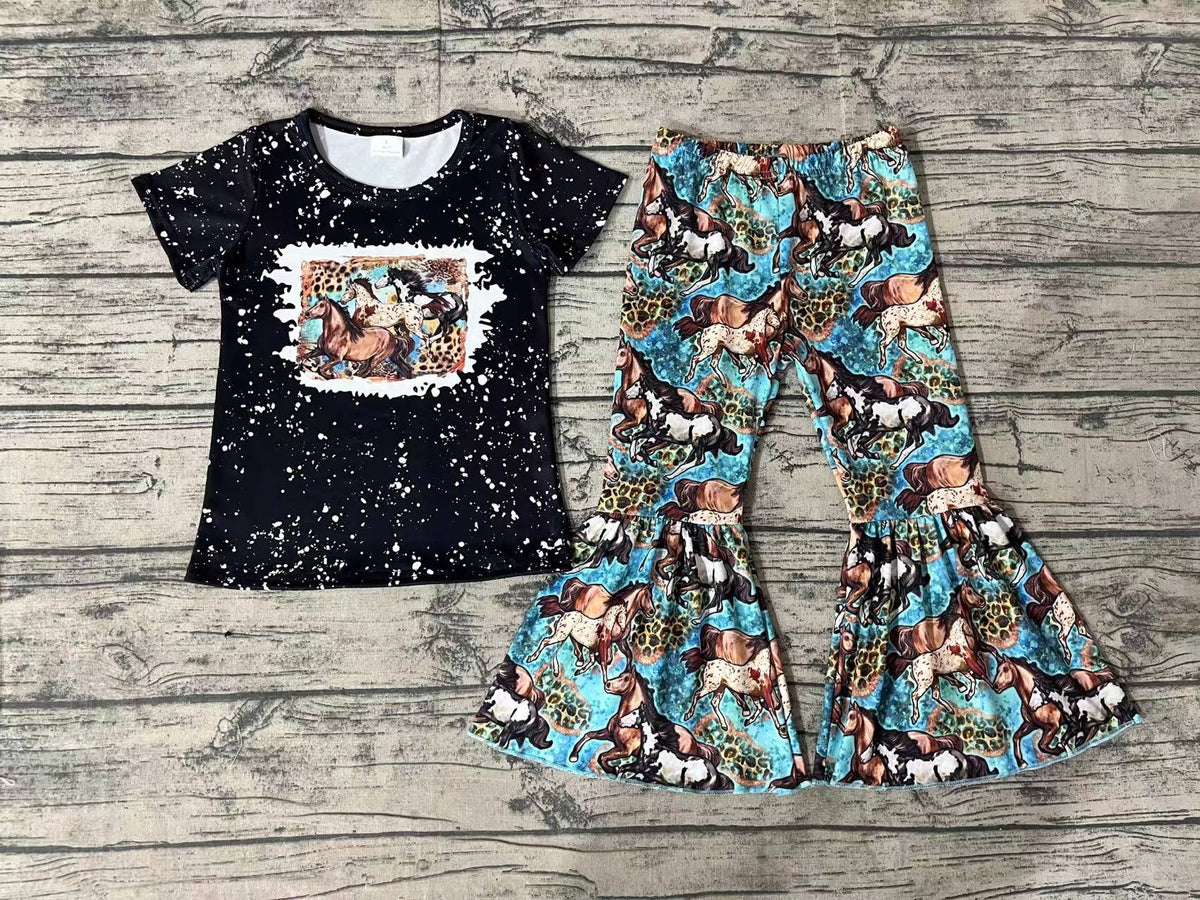 GSPO1199 Horse riding Leopard Girls Set – Amy yu garments wholesale