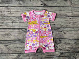 SR0968 Flower Smiley face Shorts Baby Zip Sleeper Romper