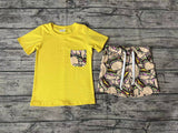 BSSO0547 Hamburger Foods Yellow Boys Shorts Set
