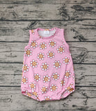 SR0574 Sun Flower Pink Baby Bubble Romper Girl