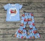 GSPO1286 Cartoon Friend Blue Dog 2 Pcs Girls Set