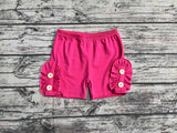 SS0186 Solid Color Cotton Pink Button Girls Shorts Style