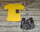 BSSO0609 Camo Yellow Boys Shorts Set