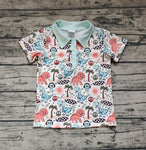 BT0580 Ocean Dinosaur Kids Polo Shirt Top