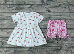 GSSO0684 Flower pink Girls Shorts Set