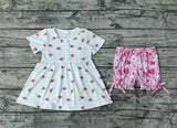 GSSO0684 Flower pink Girls Shorts Set