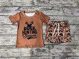BSSO0340 Duck Hunting Season Camo Brown Boy Shorts Set