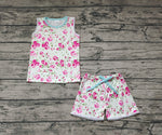 GSSO0674 Pink Flower Girls Shorts Set