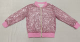 GT0541 New Boutique Pink Sequins Zip Coat