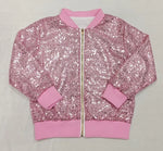 GT0541 New Boutique Pink Sequins Zip Coat