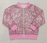 GT0541 New Boutique Pink Sequins Zip Coat