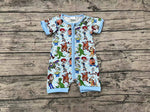 SR1274 Cartoon Toy Blue Shorts Baby Zip Sleeper