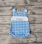 SR1172 Police Car Blue Plaid Baby Boy Romper