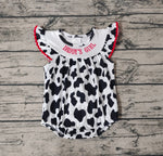 SR1146 Daddy's girl Milk Cow Print Baby Girl Romper