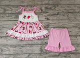 GSSO0794 Baseball Hat Girls Shorts Set