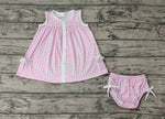 GBO0263 Pink Plaid Cute Baby Bummie Set