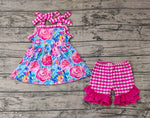 GSSO0700 Flower Pink Shorts Girl Set
