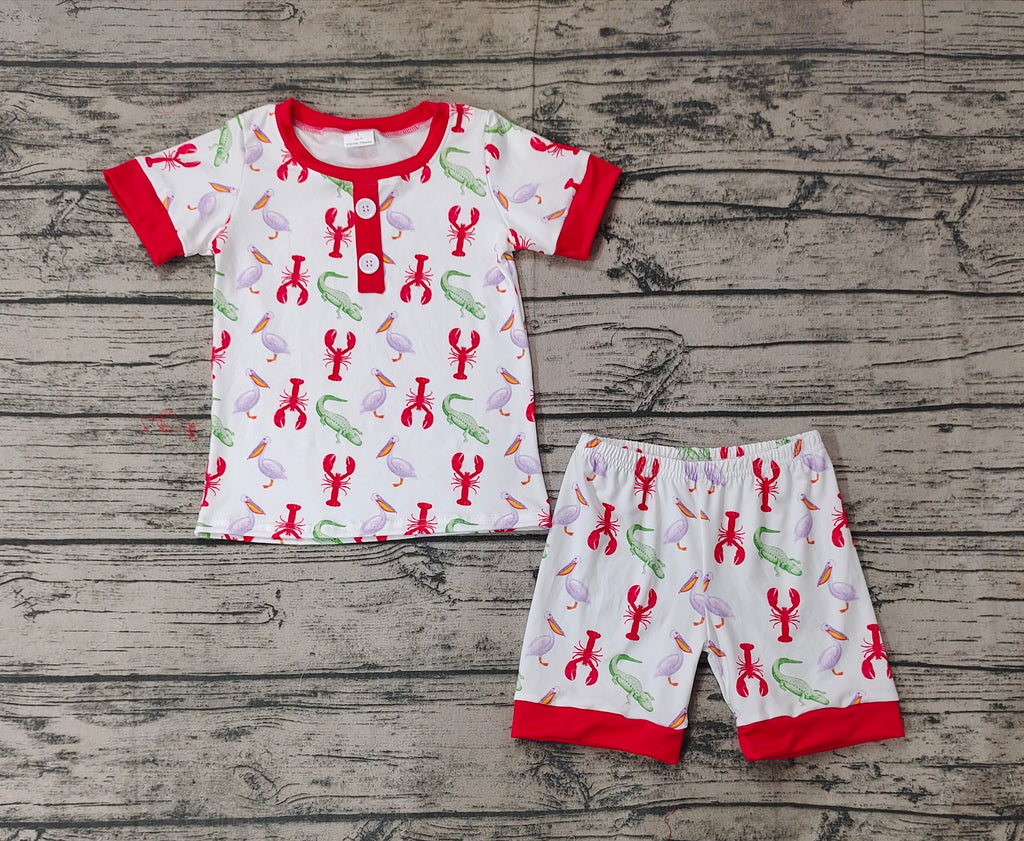 BSSO0643 Crawfish Alligators Boys Shorts Pajamas Set – Amy yu garments ...